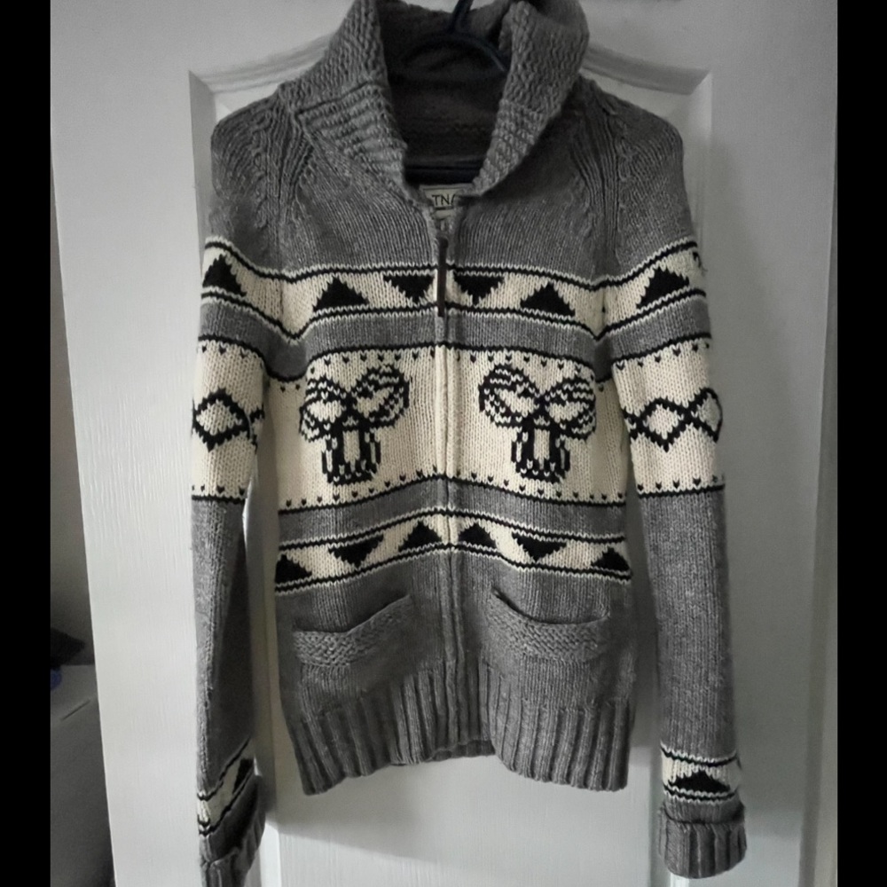TNA Sea to Sky Sweater 100% Lamb’s Wool Grey - Picture 6 of 7